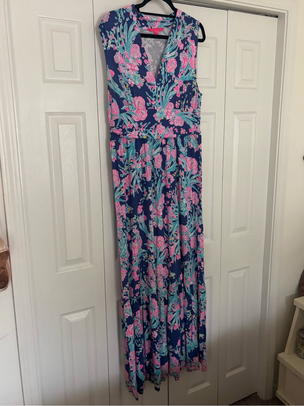 Lilly Pulitzer Pearce Maxi Dress in the Corsica Blue Toucan Party